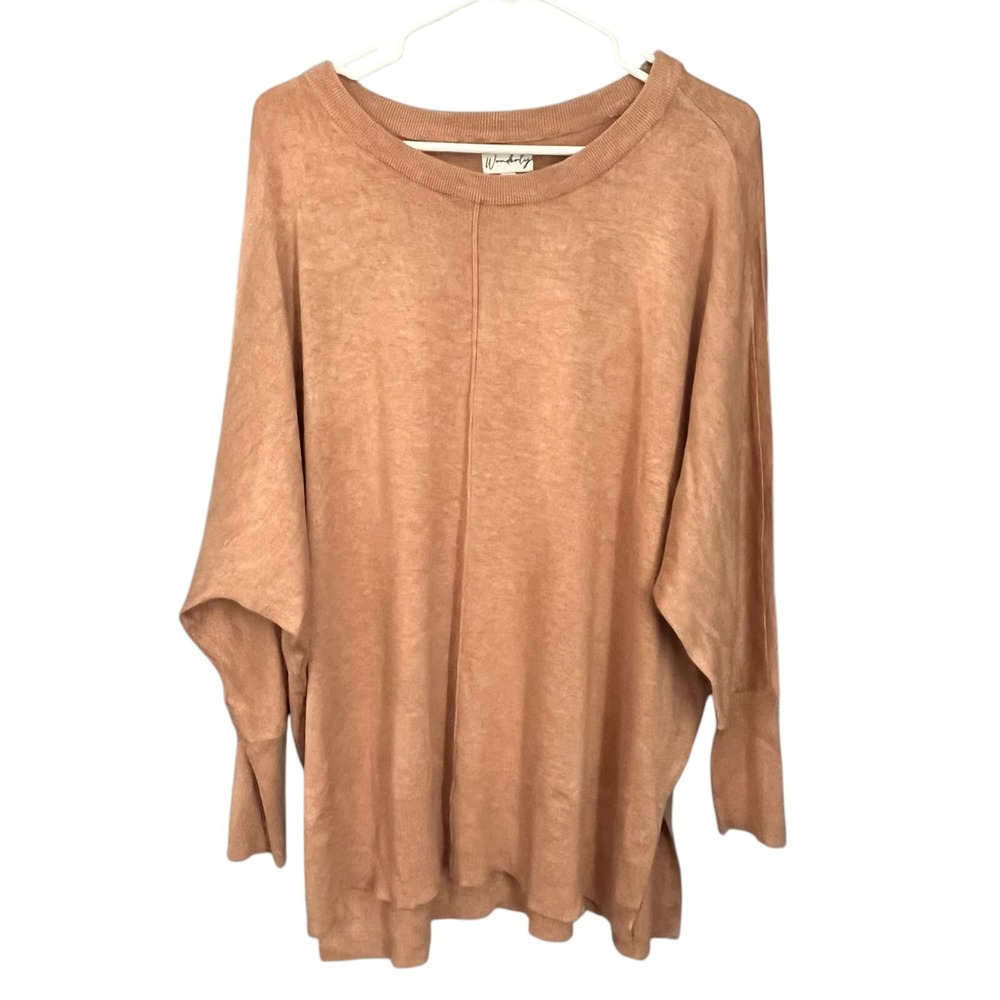 Wonderly NWT Women's Dolman Long Sleeve‎ Peach Sweater XL